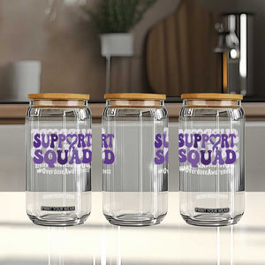 Support Squad Overdose Awareness Glass Can Purple Ribbon Groovy Typography Graphic TS10 Print Your Wear