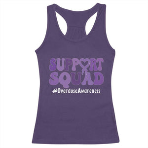 Support Squad Overdose Awareness Racerback Tank Top Purple Ribbon Groovy Typography Graphic TS10 Purple Print Your Wear