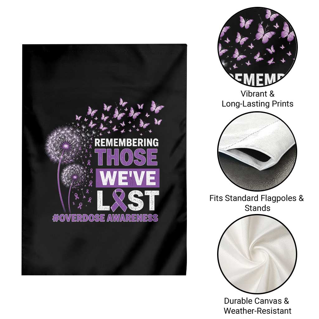 Overdose Awareness Garden Flag Remembering Those We Have Lost Dandelion Purple Ribbon Memorial TS10 Print Your Wear