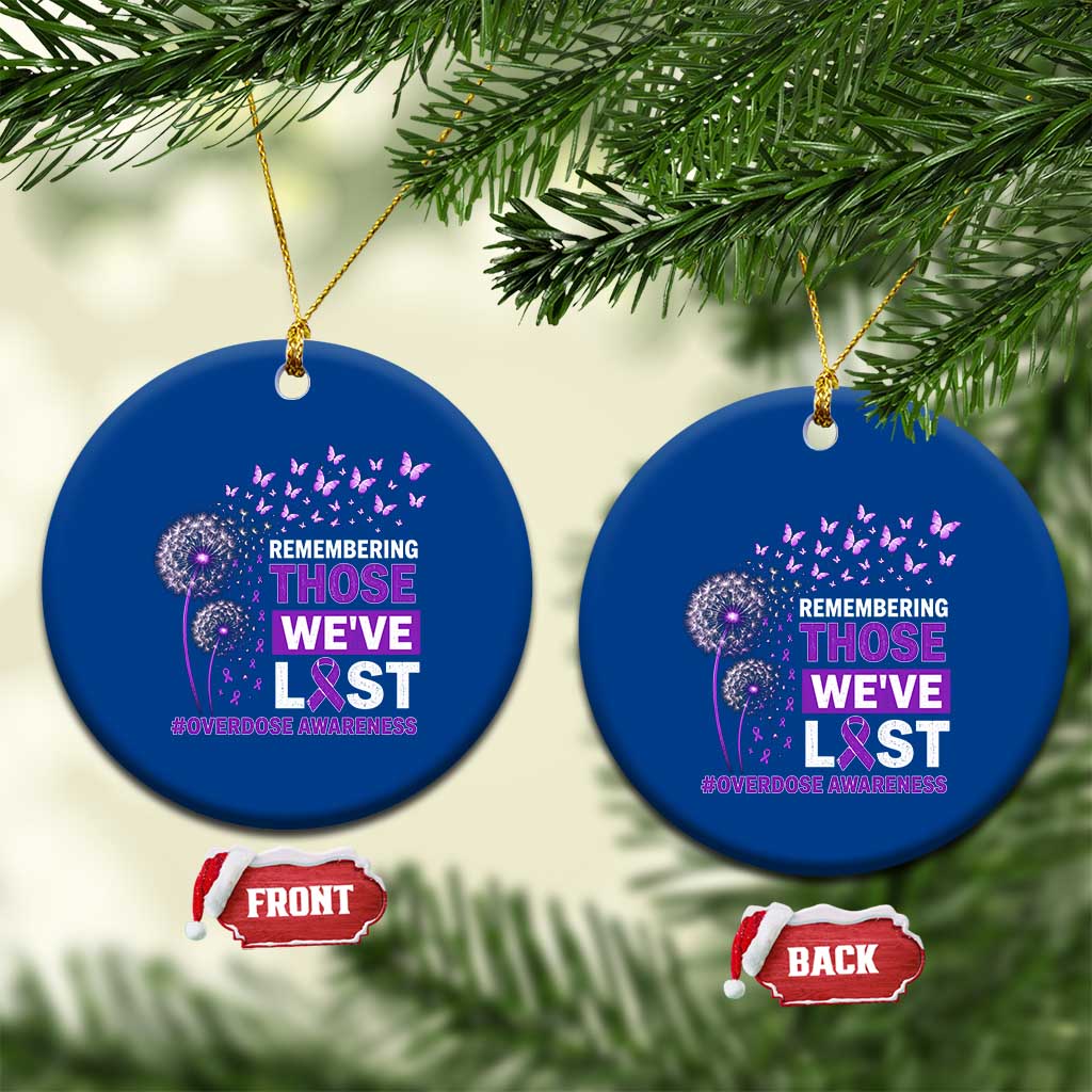 Overdose Awareness Ceramic Ornament Remembering Those We Have Lost Dandelion Purple Ribbon Memorial TS10 1pc Blue Print Your Wear