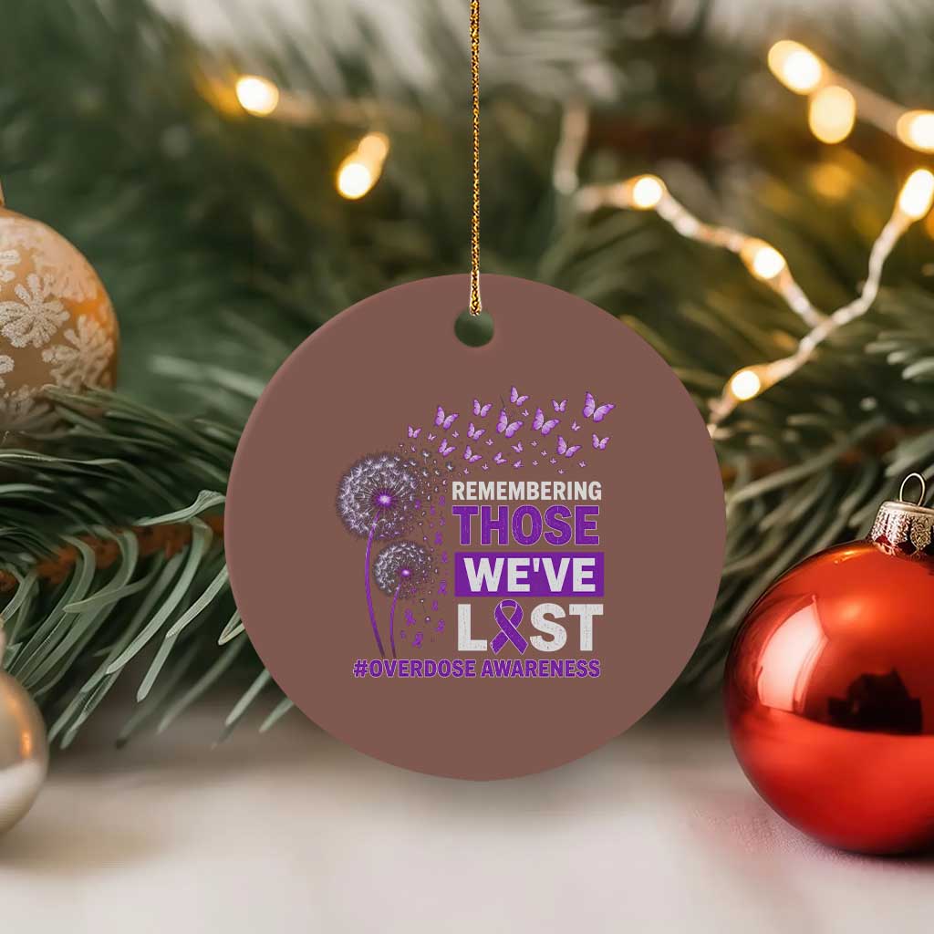 Overdose Awareness Ceramic Ornament Remembering Those We Have Lost Dandelion Purple Ribbon Memorial TS10 1pc Mocha Print Your Wear