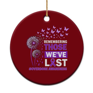 Overdose Awareness Ceramic Ornament Remembering Those We Have Lost Dandelion Purple Ribbon Memorial TS10 1pc Red Print Your Wear