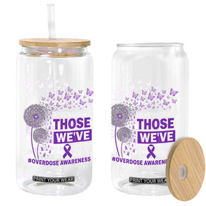 Overdose Awareness Glass Can Remembering Those We Have Lost Dandelion Purple Ribbon Memorial TS10 Print Your Wear