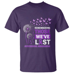 Overdose Awareness T Shirt Remembering Those We Have Lost Dandelion Purple Ribbon Memorial TS10 Purple Print Your Wear