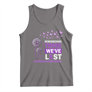 Overdose Awareness Tank Top Remembering Those We Have Lost Dandelion Purple Ribbon Memorial TS10 Deep Heather Print Your Wear