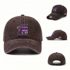 Overdose Awareness Washed Cotton Baseball Cap Remembering Those We Have Lost Dandelion Purple Ribbon Memorial TS10 Washed Cap Universal Fit Dark Brown Print Your Wear