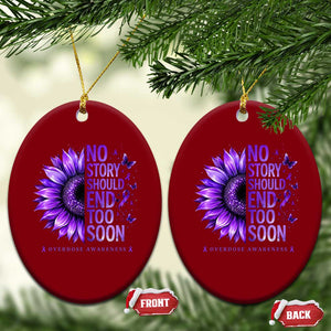 No Story Should End Too Soon Purple Sunflower Overdose Awareness Ceramic Ornament TS10 Print Your Wear