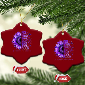 No Story Should End Too Soon Purple Sunflower Overdose Awareness Ceramic Ornament TS10 Print Your Wear