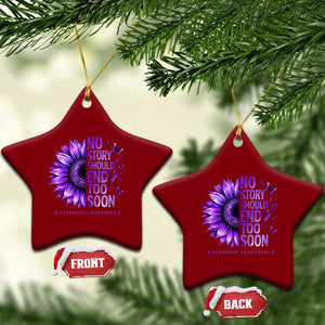 No Story Should End Too Soon Purple Sunflower Overdose Awareness Ceramic Ornament TS10 Print Your Wear