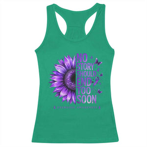 No Story Should End Too Soon Purple Sunflower Overdose Awareness Racerback Tank Top TS10 Irish Green Print Your Wear