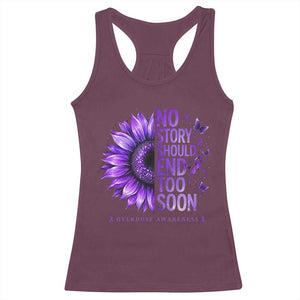 No Story Should End Too Soon Purple Sunflower Overdose Awareness Racerback Tank Top TS10 Maroon Print Your Wear
