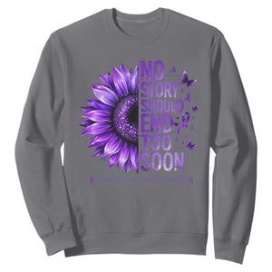 No Story Should End Too Soon Purple Sunflower Overdose Awareness Sweatshirt TS10 Charcoal Print Your Wear