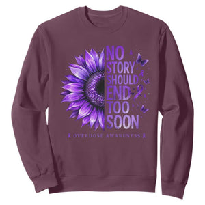 No Story Should End Too Soon Purple Sunflower Overdose Awareness Sweatshirt TS10 Maroon Print Your Wear