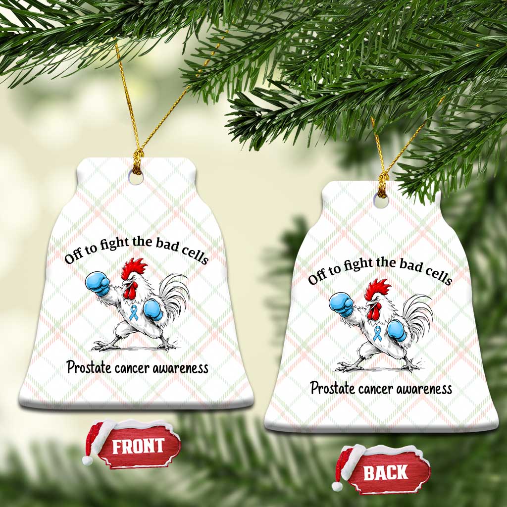 Prostate Cancer Awareness Ceramic Ornament Rooster Light Blue Ribbon Survivor Chemotherapy Gift TS10 Print Your Wear