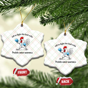 Prostate Cancer Awareness Ceramic Ornament Rooster Light Blue Ribbon Survivor Chemotherapy Gift TS10 Print Your Wear