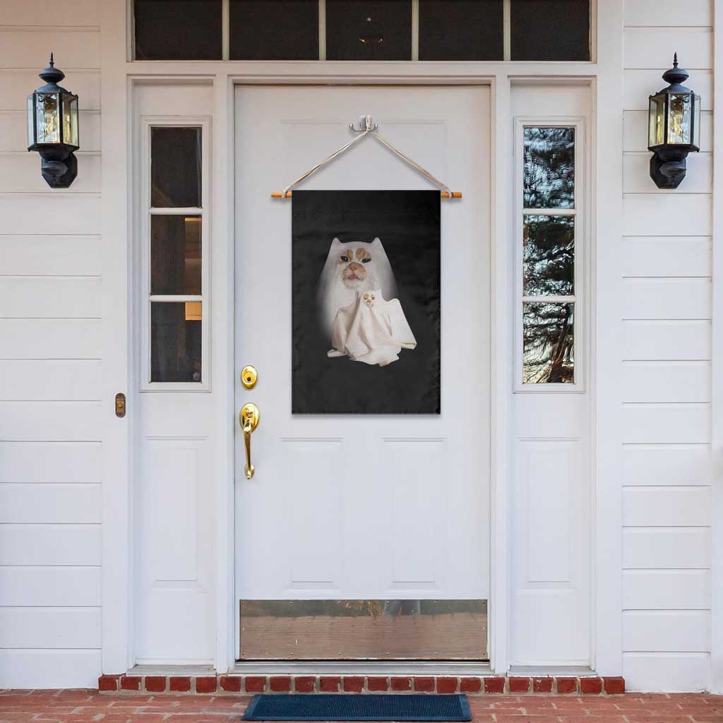 Funny Halloween Ghost Cat Meme Garden Flag TS10 Print Your Wear
