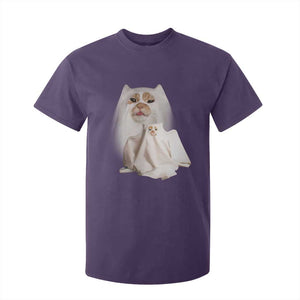 Funny Halloween Ghost Cat Meme T Shirt For Kid TS10 Purple Print Your Wear
