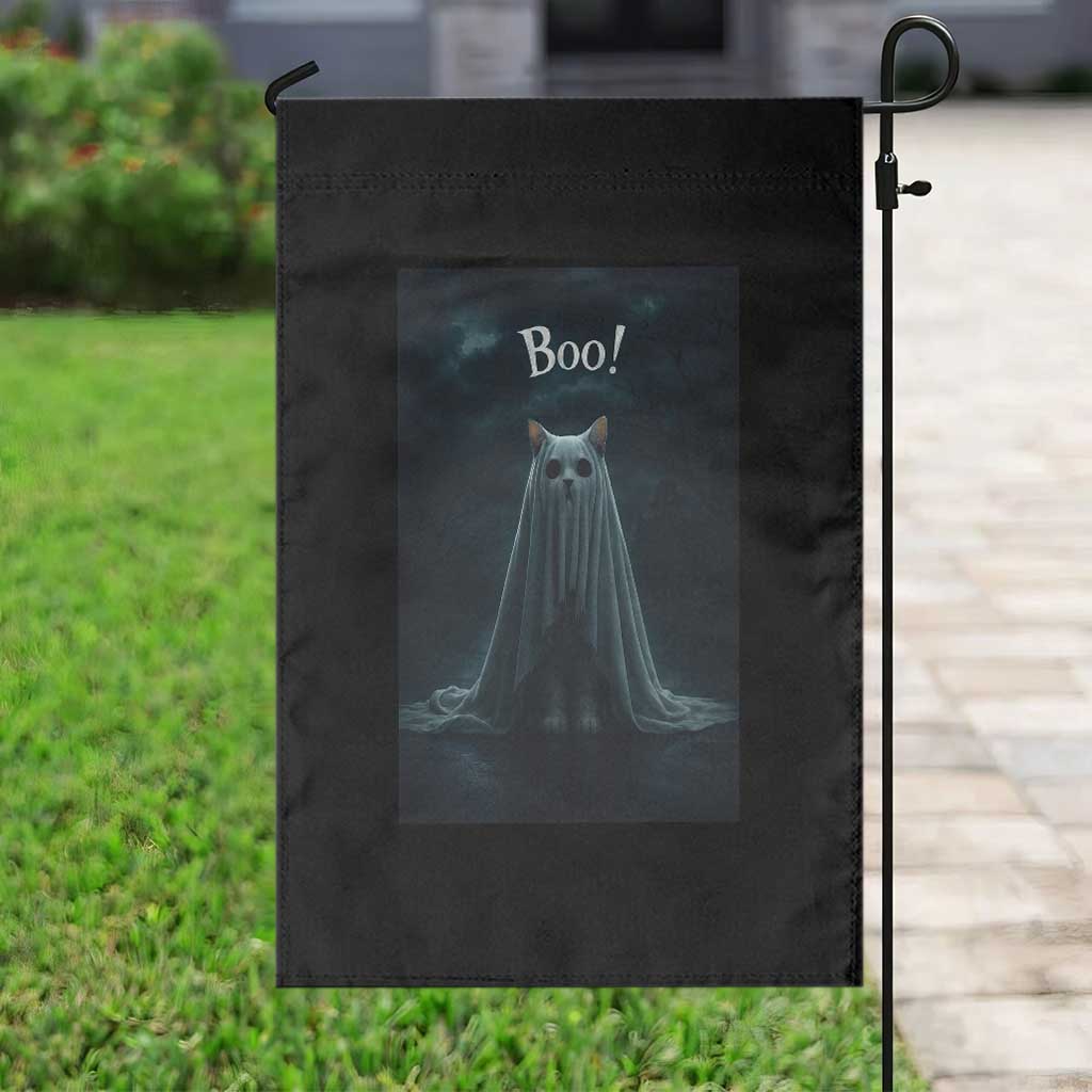 Cat Halloween Garden Flag Spooky Season Ghost Kitten Haunted Mansion TS10 Print Your Wear