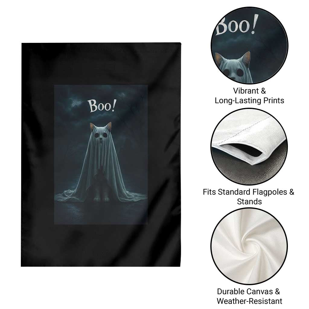 Cat Halloween Garden Flag Spooky Season Ghost Kitten Haunted Mansion TS10 Print Your Wear