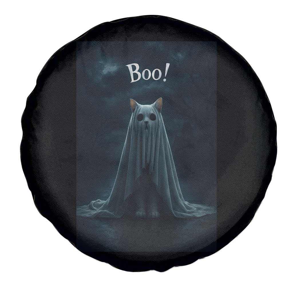Cat Halloween Spare Tire Cover Spooky Season Ghost Kitten Haunted Mansion TS10 Print Your Wear