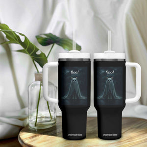 Cat Halloween Tumbler With Handle Spooky Season Ghost Kitten Haunted Mansion TS10 Print Your Wear