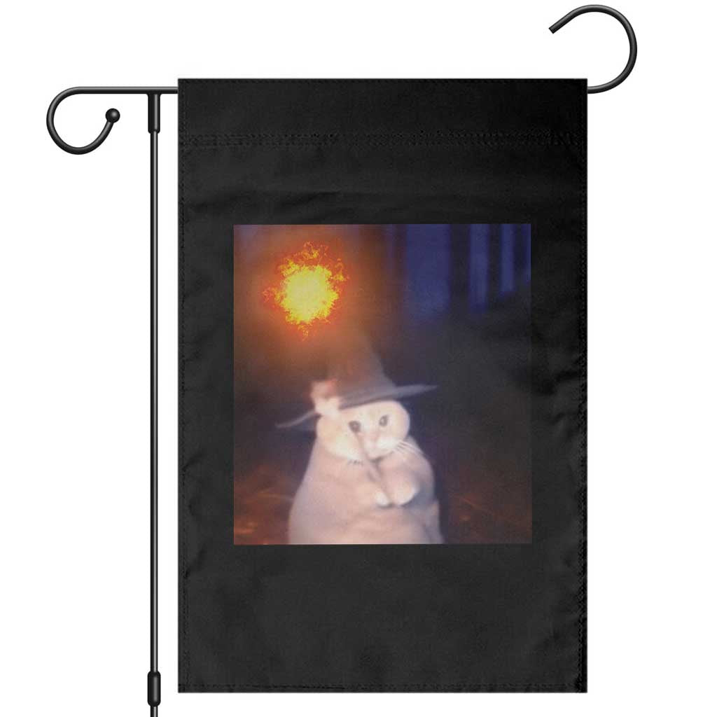 Wizard Cat Garden Flag Weird Funny Retro Halloween Orange Cat Meme TS10 Black Print Your Wear