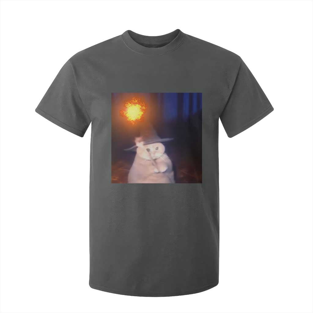 Wizard Cat T Shirt For Kid Weird Funny Retro Halloween Orange Cat Meme TS10 Dark Heather Print Your Wear