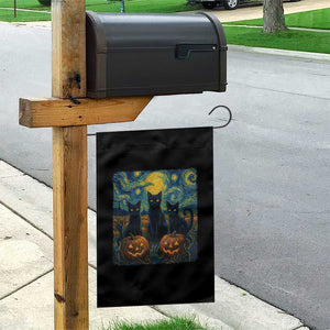 Cat Starry Night Garden Flag Funny Cat Lover Gifts Halloween Van Gogh TS10 Print Your Wear