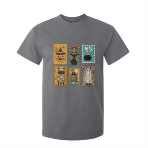 Black Cat Pumpkin T Shirt For Kid Retro Halloween Ghots Cat Stamp TS10 Charcoal Print Your Wear