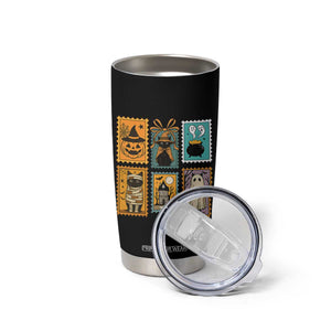 Black Cat Pumpkin Tumbler Cup Retro Halloween Ghots Cat Stamp TS10 Print Your Wear