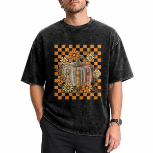 Book Pumpkin Washed Cotton T-Shirt Fall Halloween Book Lover Bookish Gift TS10 Print Your Wear
