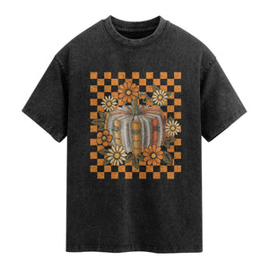 Book Pumpkin Washed Cotton T-Shirt Fall Halloween Book Lover Bookish Gift TS10 Black Print Your Wear