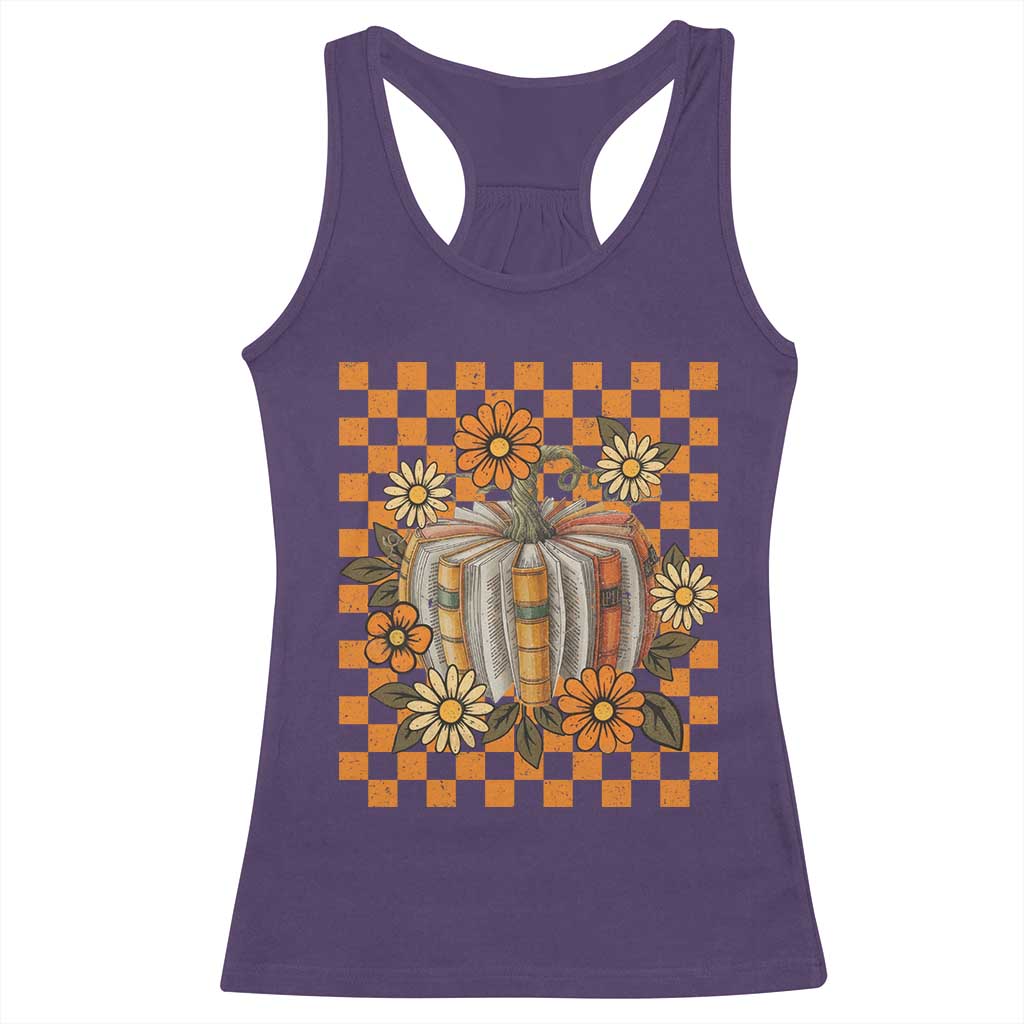 Book Pumpkin Racerback Tank Top Fall Halloween Book Lover Bookish Gift TS10 Purple Print Your Wear