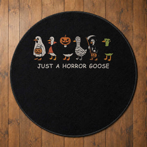 Halloween Funny Goose Round Rug Spooky Season 90s Horror Movie