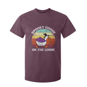 Witchy Silly Goose T Shirt For Kid Retro Girly Halloween Spooky Goose Lover TS10 Maroon Print Your Wear