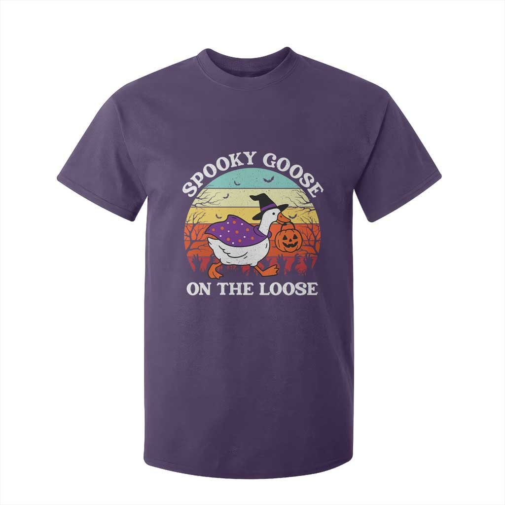 Witchy Silly Goose T Shirt For Kid Retro Girly Halloween Spooky Goose Lover TS10 Purple Print Your Wear