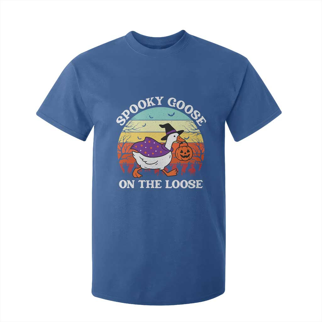 Witchy Silly Goose T Shirt For Kid Retro Girly Halloween Spooky Goose Lover TS10 Royal Blue Print Your Wear