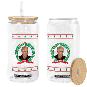 Funny Ugly Christmas Glass Can Epstein Didnt Kill Himself TS10 Print Your Wear