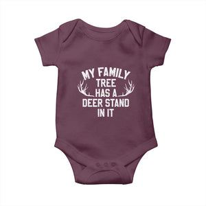 Hunting Baby Onesie My Family Tree Has A Deer Stand In It TS10 Maroon Print Your Wear