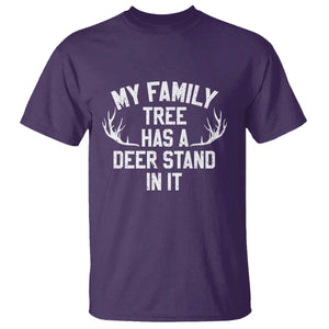 Hunting T Shirt My Family Tree Has A Deer Stand In It TS10 Purple Print Your Wear