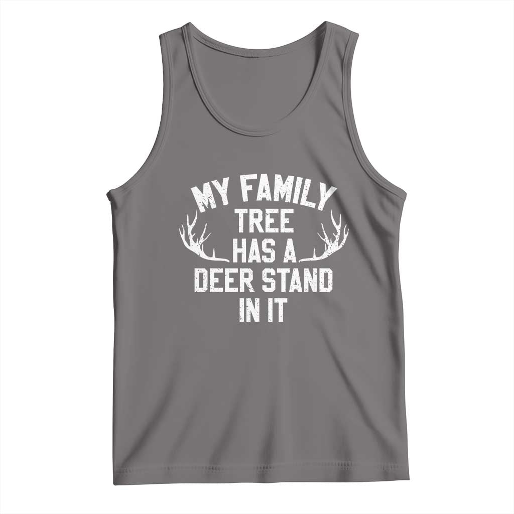 Hunting Tank Top My Family Tree Has A Deer Stand In It TS10 Deep Heather Print Your Wear