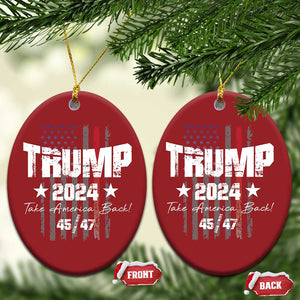 Trump 2024 Christmas Ornament American Flag Vote President Republican Gifts TS10 Oval Red Print Your Wear