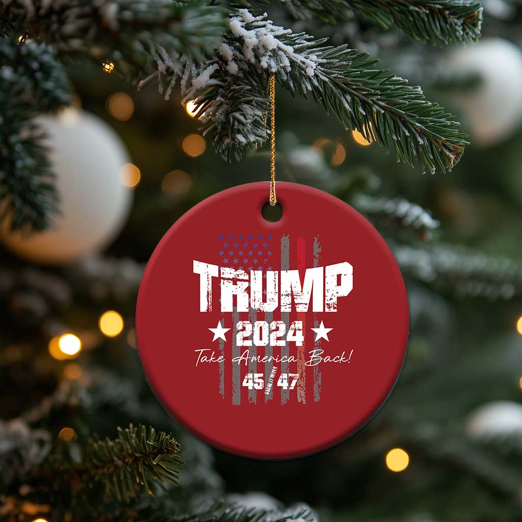 Trump 2024 Christmas Ornament American Flag Vote President Republican Gifts TS10 Print Your Wear