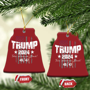 Trump 2024 Christmas Ornament American Flag Vote President Republican Gifts TS10 Bell Flake Red Print Your Wear