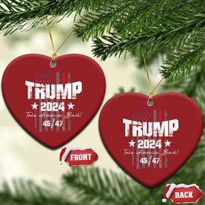 Trump 2024 Christmas Ornament American Flag Vote President Republican Gifts TS10 Heart Red Print Your Wear