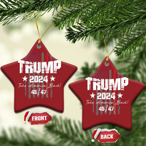 Trump 2024 Christmas Ornament American Flag Vote President Republican Gifts TS10 Star Red Print Your Wear