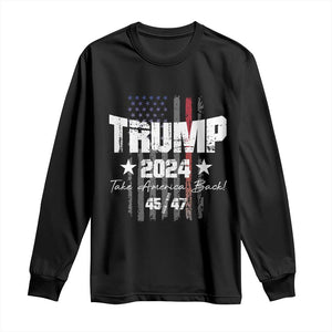 Trump 2024 Long Sleeve Shirt American Flag Vote President Republican Gifts TS10 Black Print Your Wear