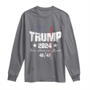 Trump 2024 Long Sleeve Shirt American Flag Vote President Republican Gifts TS10 Charcoal Print Your Wear