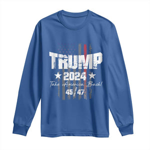 Trump 2024 Long Sleeve Shirt American Flag Vote President Republican Gifts TS10 Royal Blue Print Your Wear