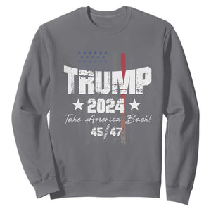 Trump 2024 Sweatshirt American Flag Vote President Republican Gifts TS10 Charcoal Print Your Wear